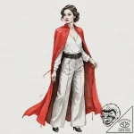 A beautiful woman as a matador, holding a red… – tattoo sketch (№1752159121_0, 10.07.2025 14:52) — tattoovalue.net