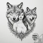 A beautiful woman with her face half-covered… – tattoo sketch (№1752159208_0, 10.07.2025 14:53) — tattoovalue.net