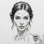 A beautiful woman with her skin having the te… – tattoo sketch (№1752159550_0, 10.07.2025 14:59) — tattoovalue.net