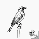 A single, abstract bird, a simple watercolor… – tattoo sketch (№1752160661_0, 10.07.2025 15:17) — tattoovalue.net