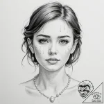 A girl whose tears are tiny, perfect pearls – tattoo sketch (№1752160912_0, 10.07.2025 15:21) — tattoovalue.net