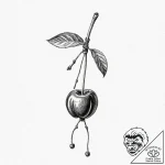 A single, perfect cherry, its stem is tied in… – tattoo sketch (№1752161750_0, 10.07.2025 15:35) — tattoovalue.net