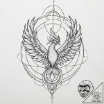 A phoenix, but it is a creature of black fire… – tattoo sketch (№1752161916_0, 10.07.2025 15:38) — tattoovalue.net