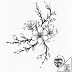 A single, perfect cherry blossom petal, float… – tattoo sketch (№1752162420_0, 10.07.2025 15:47) — tattoovalue.net