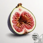 A realistic, juicy fig, cut open – tattoo sketch (№1752162677_0, 10.07.2025 15:51) — tattoovalue.net