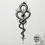 A single, black ankh, but its loop is a noose… – tattoo sketch (№1752163359_0, 10.07.2025 16:02) — tattoovalue.net
