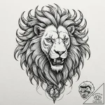 A mythological manticore, with a lion’s body,… – tattoo sketch (№1752163700_0, 10.07.2025 16:08) — tattoovalue.net
