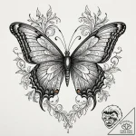 A beautiful, dark butterfly, like a black swa… – tattoo sketch (№1752164038_0, 10.07.2025 16:13) — tattoovalue.net