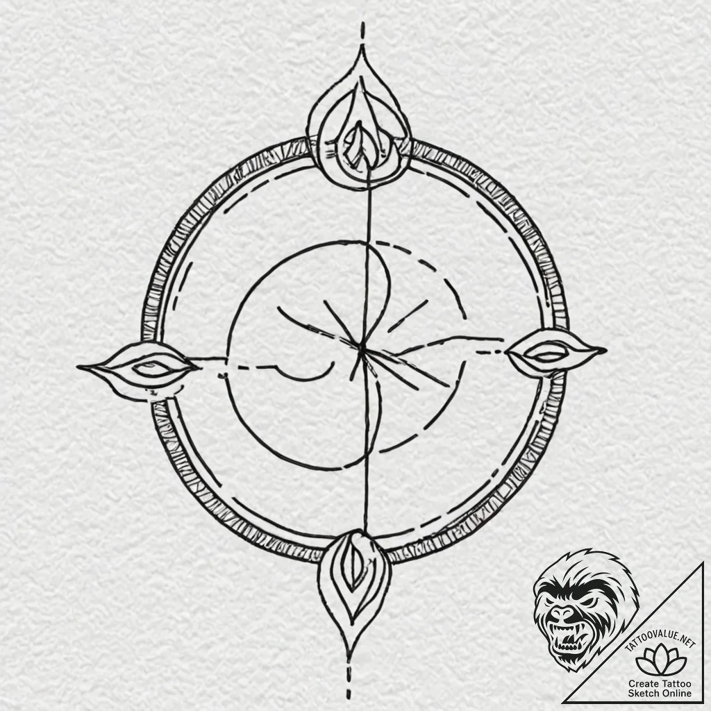 Happiness (symbol), tattoo line art, linework... - tattoo sketch (№1752164553_0, 10.07.2025 16:22) — tattoovalue.net