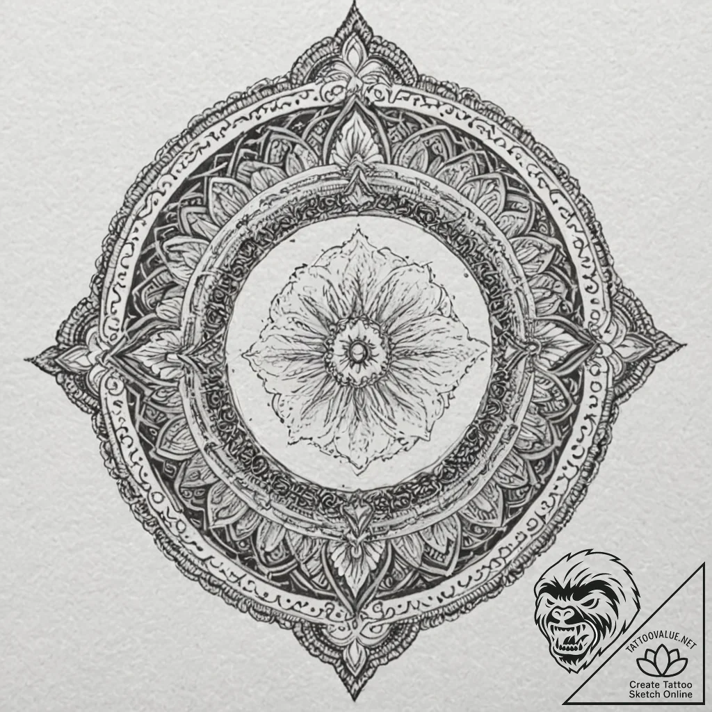 A dotwork mandala of the bene gesserit "fear... - tattoo sketch (№1752164983_0, 10.07.2025 16:29) — tattoovalue.net