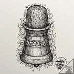A thimble, artistic tattoo sketch, rough sket… – tattoo sketch (№1752166066_0, 10.07.2025 16:47) — tattoovalue.net