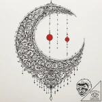 Moon, artistic tattoo sketch, moderately deta… – tattoo sketch (№1752166407_0, 10.07.2025 16:53) — tattoovalue.net