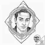 A graphic novel portrait of the main characte… – tattoo sketch (№1752166834_0, 10.07.2025 17:00) — tattoovalue.net
