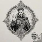A neo-traditional portrait of doctor strange,… – tattoo sketch (№1752166920_0, 10.07.2025 17:02) — tattoovalue.net