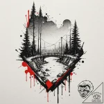 Bifrost bridge, artistic tattoo sketch, trash… – tattoo sketch (№1752167088_0, 10.07.2025 17:04) — tattoovalue.net