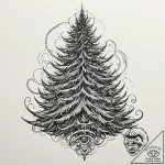 Fir trees, tattoo sketch design, highly detai… – tattoo sketch (№1752167342_0, 10.07.2025 17:09) — tattoovalue.net