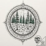 A watercolor sketch of the beautiful forest l… – tattoo sketch (№1752167941_0, 10.07.2025 17:19) — tattoovalue.net