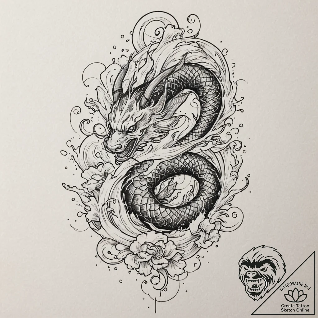 A watercolor tattoo of the black, liquid void... - tattoo sketch (№1752168704_0, 10.07.2025 17:31) — tattoovalue.net