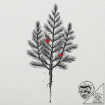 Pine, tattoo flash sheet design, on textured… – tattoo sketch (№1752169040_0, 10.07.2025 17:37) — tattoovalue.net