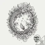 Doves, tattoo line art, on white paper, clean… – tattoo sketch (№1752170374_0, 10.07.2025 17:59) — tattoovalue.net