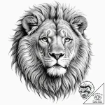 Lion, tattoo sketch design, sepia tone sketch… – tattoo sketch (№1752170626_0, 10.07.2025 18:03) — tattoovalue.net