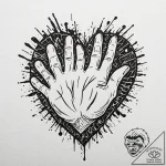 A linework design of the five-point-palm-expl… – tattoo sketch (№1752170794_0, 10.07.2025 18:06) — tattoovalue.net