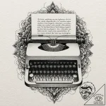 Typewriter, tattoo flash sheet design, modera… – tattoo sketch (№1752170878_0, 10.07.2025 18:07) — tattoovalue.net