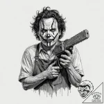 A sketch of leatherface from the texas chains… – tattoo sketch (№1752171721_0, 10.07.2025 18:22) — tattoovalue.net