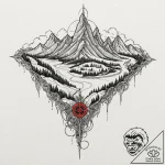 A linework design of the map of middle-earth,… – tattoo sketch (№1752171805_0, 10.07.2025 18:23) — tattoovalue.net