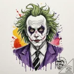 A graphic novel portrait of beetlejuice, “it’… – tattoo sketch (№1752171889_0, 10.07.2025 18:24) — tattoovalue.net
