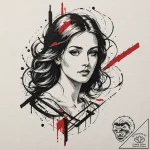 Mother of god, concept art for tattoo, dynami… – tattoo sketch (№1752173152_0, 10.07.2025 18:45) — tattoovalue.net