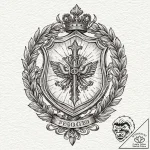 A linework tattoo of the forger family crest,… – tattoo sketch (№1752173236_0, 10.07.2025 18:47) — tattoovalue.net
