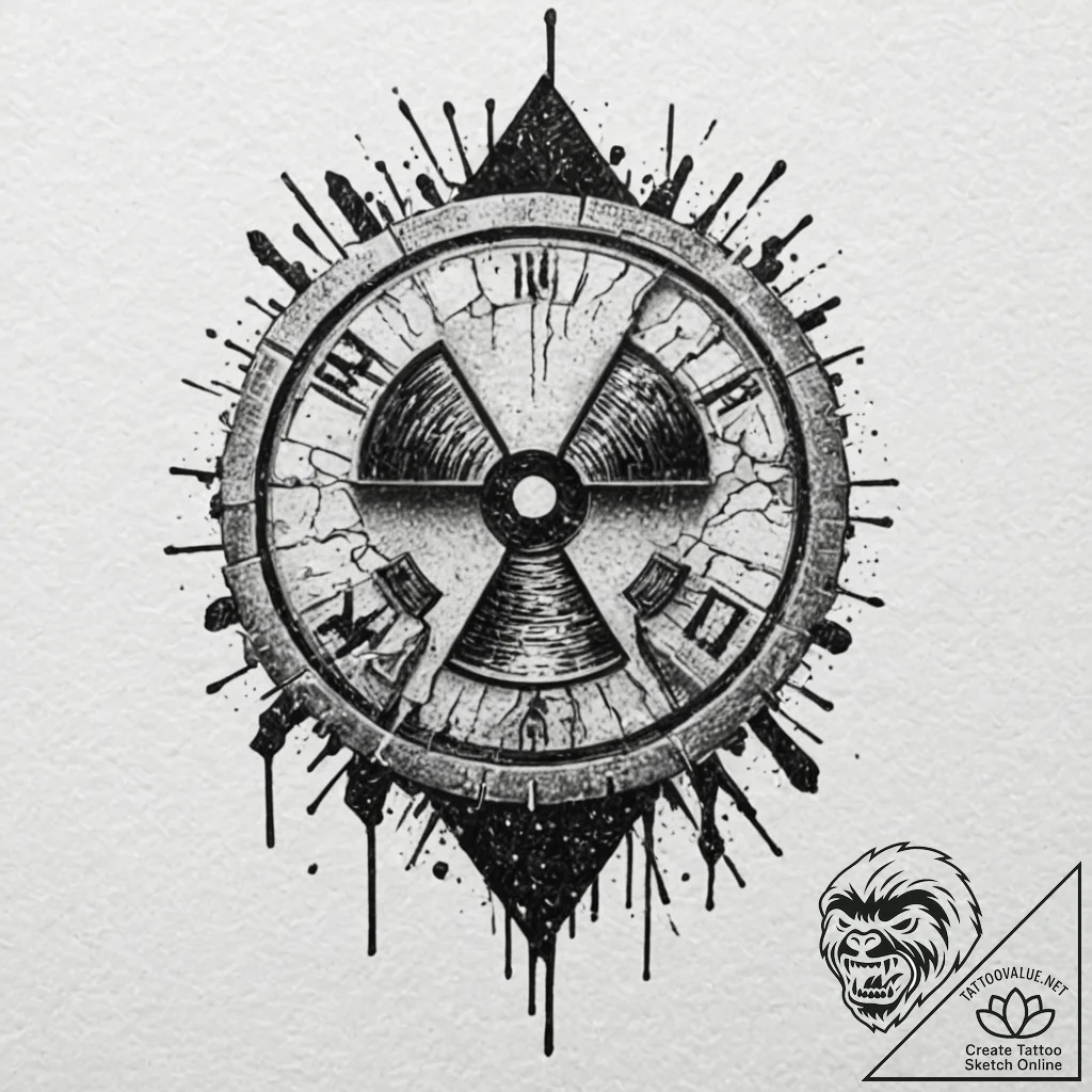 A trash polka composition of the main charact... - tattoo sketch (№1752173320_0, 10.07.2025 18:48) — tattoovalue.net