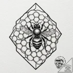 Honeycomb, tattoo sketch design, subtle drop… – tattoo sketch (№1752173404_0, 10.07.2025 18:50) — tattoovalue.net