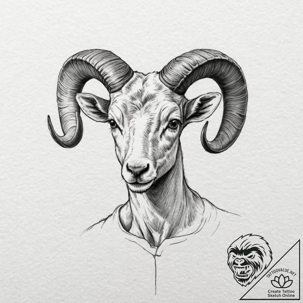 Aries, tattoo drawing outline, old school tra... - tattoo sketch (№1752174254_0, 10.07.2025 19:04) — tattoovalue.net
