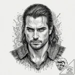 A neo-traditional portrait of henry cavill as… – tattoo sketch (№1752174423_0, 10.07.2025 19:07) — tattoovalue.net