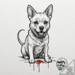 A neo-traditional tattoo of cujo the dog, rab… – tattoo sketch (№1752174507_0, 10.07.2025 19:08) — tattoovalue.net