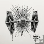 38. watercolor splash art of a tie fighter ex… – tattoo sketch (№1752174591_0, 10.07.2025 19:09) — tattoovalue.net