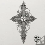 A linework tattoo of the brand of sacrifice f… – tattoo sketch (№1752175437_0, 10.07.2025 19:23) — tattoovalue.net
