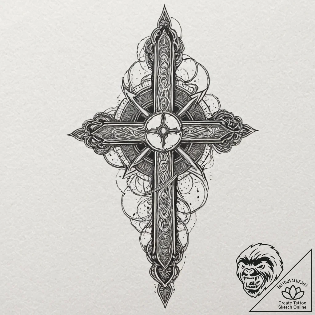 A linework tattoo of the brand of sacrifice f... - tattoo sketch (№1752175437_0, 10.07.2025 19:23) — tattoovalue.net