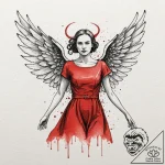 A graphic novel style portrait of the main ch… – tattoo sketch (№1752175855_0, 10.07.2025 19:30) — tattoovalue.net