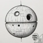 A linework design of the death star plans, li… – tattoo sketch (№1752176279_0, 10.07.2025 19:37) — tattoovalue.net