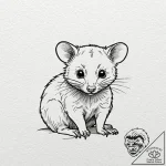 Possum, concept art for tattoo, on white pape… – tattoo sketch (№1752177204_0, 10.07.2025 19:53) — tattoovalue.net
