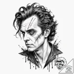 A trash polka portrait of sweeney todd, the d… – tattoo sketch (№1752177789_0, 10.07.2025 20:03) — tattoovalue.net