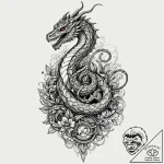 Basilisk, tattoo drawing outline, highly deta… – tattoo sketch (№1752178208_0, 10.07.2025 20:10) — tattoovalue.net