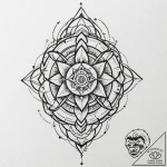 Sacred geometry sleeve, tattoo line art, blac… – tattoo sketch (№1752178541_0, 10.07.2025 20:15) — tattoovalue.net