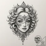 Watercolor portrait of a beautiful but deadly… – tattoo sketch (№1752178709_0, 10.07.2025 20:18) — tattoovalue.net