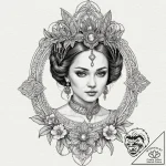 A sketch of queen amidala in her royal attire… – tattoo sketch (№1752178961_0, 10.07.2025 20:22) — tattoovalue.net