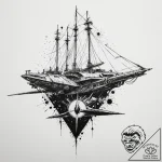 A trash polka composition of the swordfish ii… – tattoo sketch (№1752180388_0, 10.07.2025 20:46) — tattoovalue.net