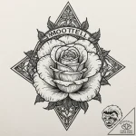 A linework tattoo of the rosebud motel sign f… – tattoo sketch (№1752180724_0, 10.07.2025 20:52) — tattoovalue.net